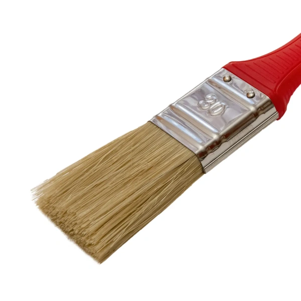 Кисть флейцевая 30мм, смеш.щетина, красн.пласт.ручка