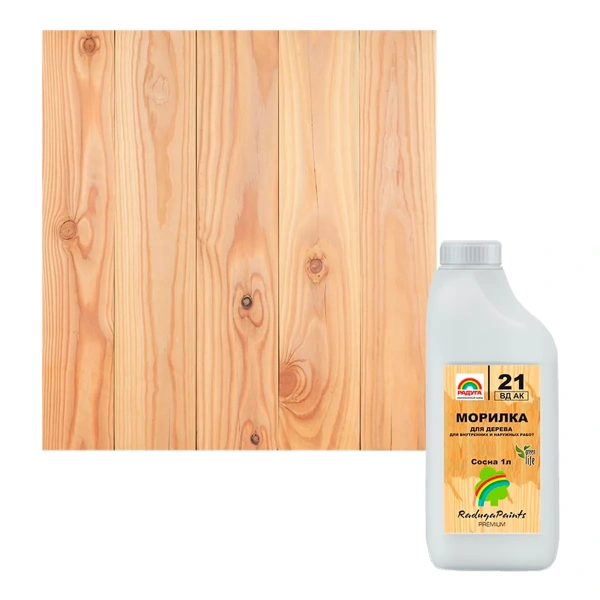 Морилка для дерева "Радуга-21" акриловая, цвет сосна 1 л