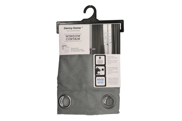 Штора портьерная на люверсах DH 130х260 см серая CL04-02