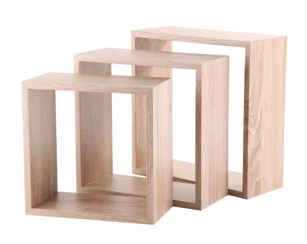 Набор полок настенных КУБ 5Five 3 шт размер L 30х12х30 см натуральный  138957C Набор полок настенных КУБ 5Five 3 шт размер L 30х12х30 см натуральный  138957C
