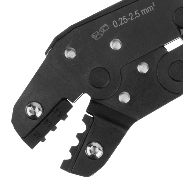 Клещи для обжима неизолированных наконечников НК и НВ, разъемов РП, 0,25 - 2,5 мм2// Denzel