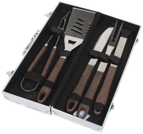 Набор инструментов для барбекю в металлическом чемодане 5 предметов LX-5MJ CN
