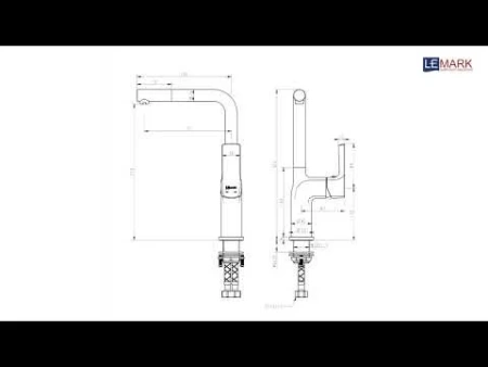 Смеситель д/к Lemark  LM7205BL "URSUS" с высоким поворотным изливом, черный