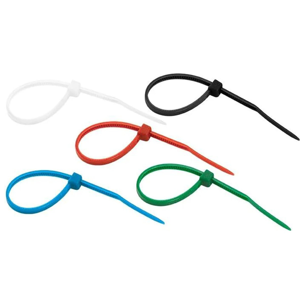 Хомут кабельный, нейлоновый, 200x3,6мм, разноцветные, 25шт., 30235 3, duwi 30235 3