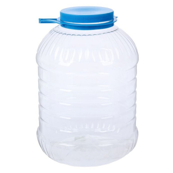 Банка пластиковая с крышкой и съемной ручкой 10 л  М3055