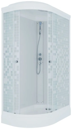 Душевая Кабина Triton Коралл 120*80 А прав., 1/4 круга, низ. подд., Белый, Мозаика, ДН4 (ПД17,КР15,З