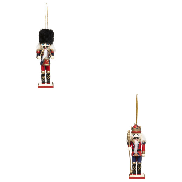 Украшение подвесное Atmosphera Щелкунчик 12 см 2 вида в ассортименте красное дерево 128326F