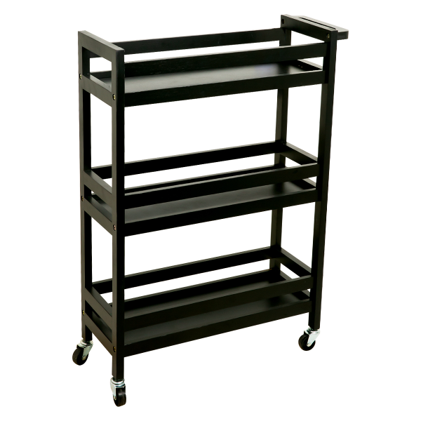 Этажерка 3х ярусная LILE на колесах 51х20х75 см черная PRC