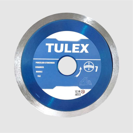 Круг отрезной алмазный TULEX 8013110 влажная резка, сплошной, для УШМ, 110мм*22,2мм
