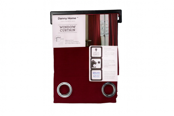 Штора портьерная на люверсах DH 130х260 см бургунди CL04-06