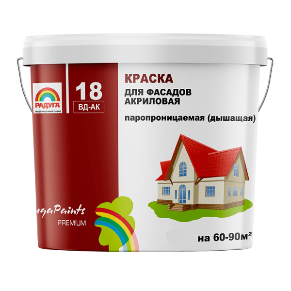Краска для фасадов "Радуга-18" акриловая 24 кг Краска для фасадов "Радуга-18" акриловая 24 кг
