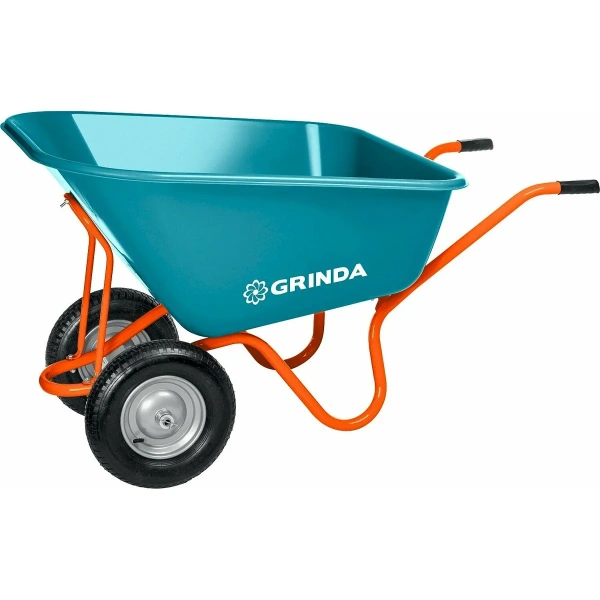 Тачка садовая GRINDA GP-1, с кузовом увеличенного объема 260 л, г/п 120 кг, ударопрочный пластик, PR