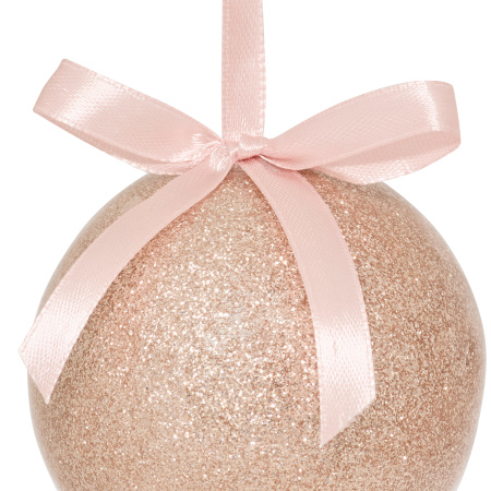 Шар елочный Atmosphera 7,5 см с бантом, розовый 207683