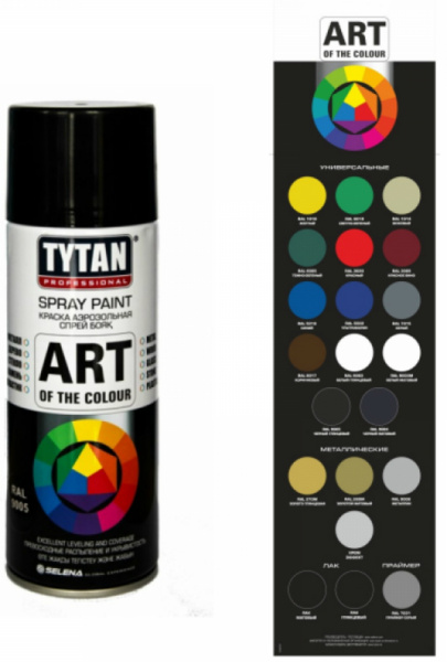 TYTAN Краска аэрозольная, черная матовая, 400 мл TYTAN Краска аэрозольная, черная матовая, 400 мл