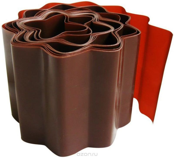 Лента Бордюрная ВОЛНА 10см х 9,0 п.м., коричневая