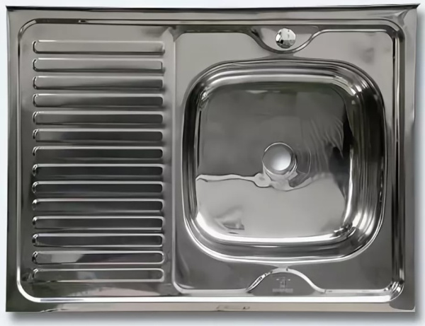 Мойка ZEUS 60*80 (0.6мм) Накладная, чаша справа