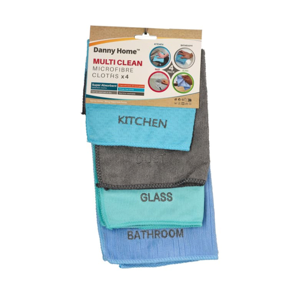 Салфетки для уборки DH 4шт для кухни, ванной комнаты, стекла и пыли 30х30см DM23-010 CN