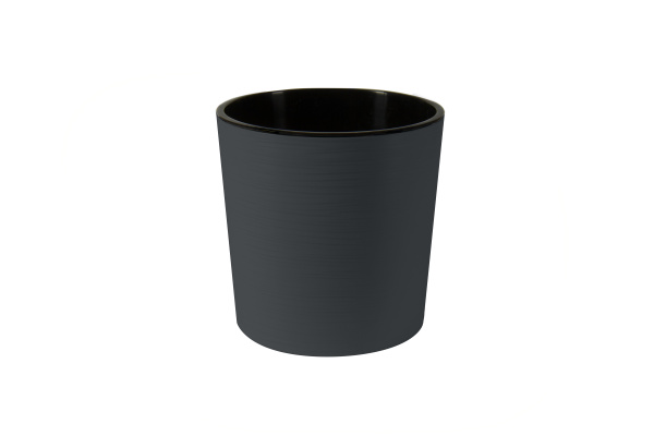 Горшок пластиковый с вкладкой, ВЕГА Антрацит d.14,5 h.14,5. 2 л. ВГ14-12