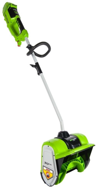 Снегоуборщик аккумуляторный Greenworks GD40SSK4, 40V, 30 см, бесщеточный, с 1хАКБ 4 Ач и ЗУ