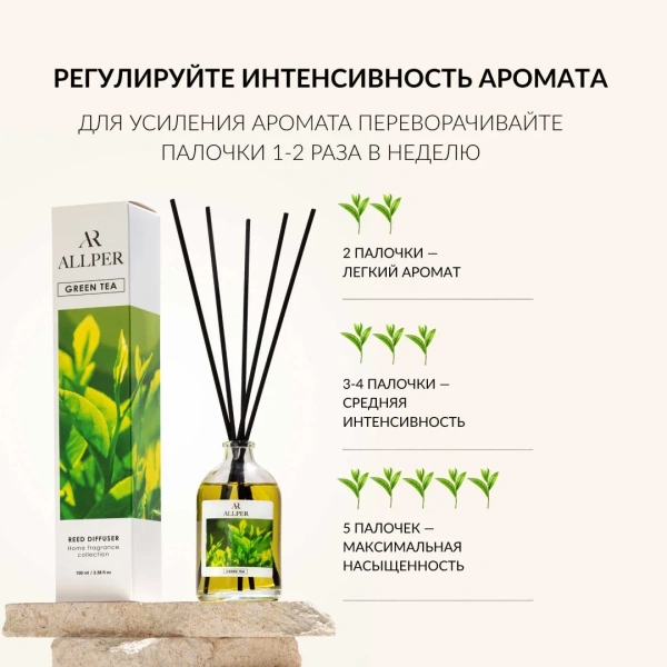 Аромадиффузор ALLPER Зеленый чай/Green tea 100мл
