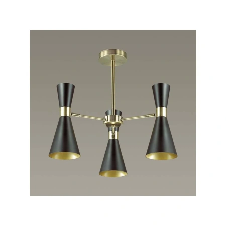 Люстра MODERNI LN18 146 античная бронза/матовый черный E14 3*60W 220V QUINN 3662/3C