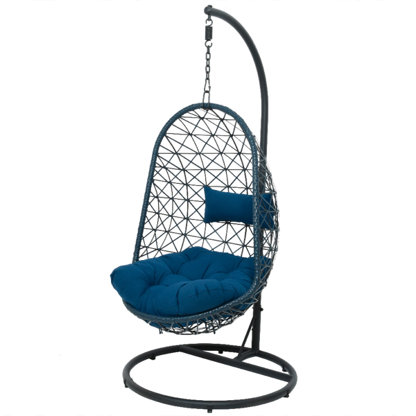 Кресло-кокон подвесное на стойке 95х95х195 см голубое 840217 Kmg