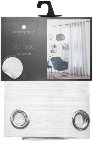 Тюль Atmosphera LOUIS 140х240 см белая 163924Z