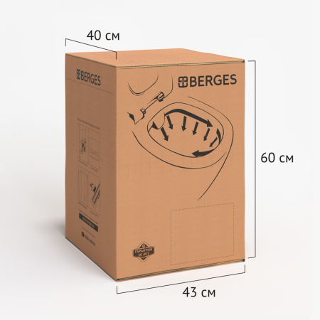 Унитаз подвесной BERGES VITA Rimless 49 см, сиденье дюропласт, микролифт, быстросьем