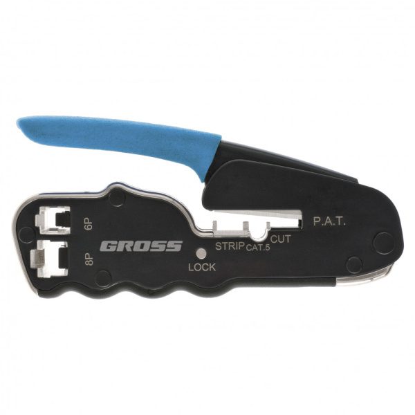 Клещи для обжима телефонных и компьютерных клемм RJ45, 8P и RJ11/12, 6P, компакт., CAT5// Gross