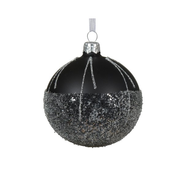 Шар елочный Kaemingk 8 см стекло Черная роса 151943
