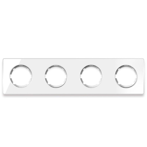 Рамка горизонтальная стеклянная на 4 прибора , цвет белый 2Е52401300