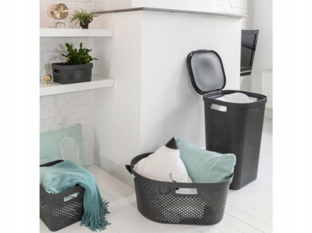 Корзина для белья Curver Infiniti Recycled 40л темно-серый 245675