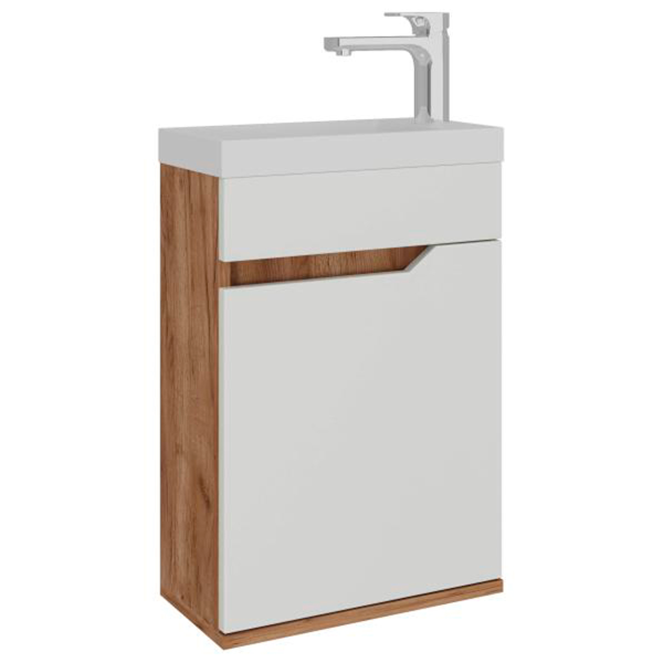 AVK2. Тумба навесная, 1 Дверь, 400, коллекция (Ангелика, Cersanit Como, Дуб Крафт Золотой, Дуб Крафт