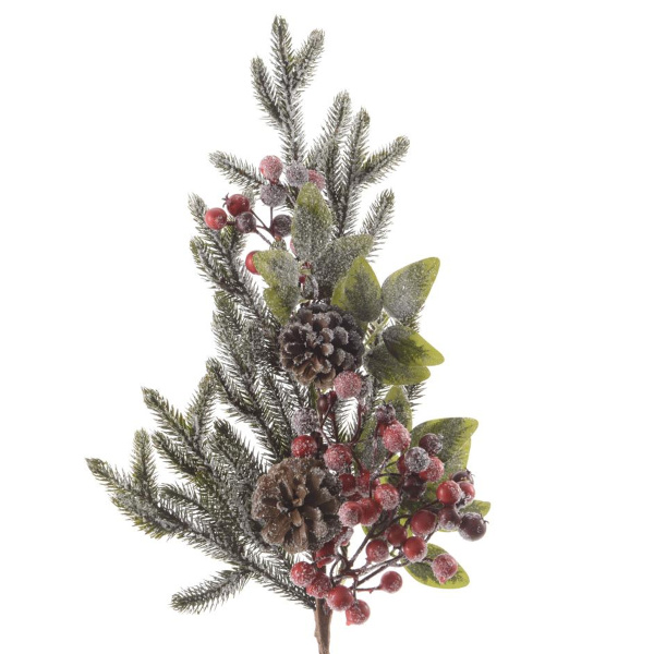 Лапа еловая с ягодами и шишками 7х13х50 см 685155 Kmg