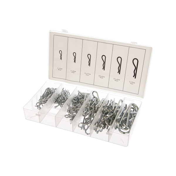 Набор шплинтов, S головки, с фиксацией, 150 предм.// Сибртех