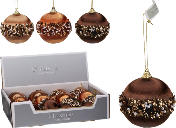 Шар елочный 8 см Бусины 3 вида в ассортименте ABJ450300 К