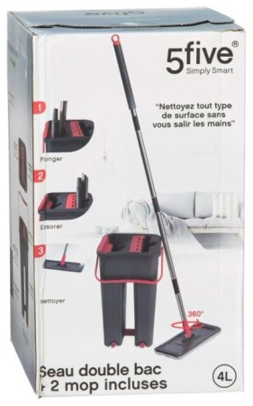 Набор МОП 5Five ведро с механизмом отжима и шваброй 164683