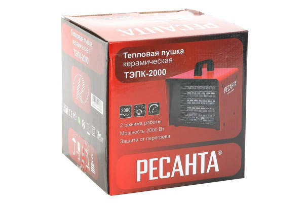 Пушка тепловая электрическая ТЭПК-2000 (керам. нагревательный элемент)