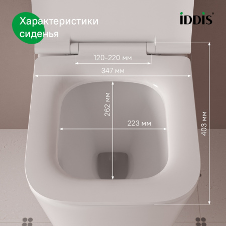 Универсальное сиденье для унитаза, 005, дюропласт, Soft Close, Easy Fix, IDDIS, 005DPSEi31