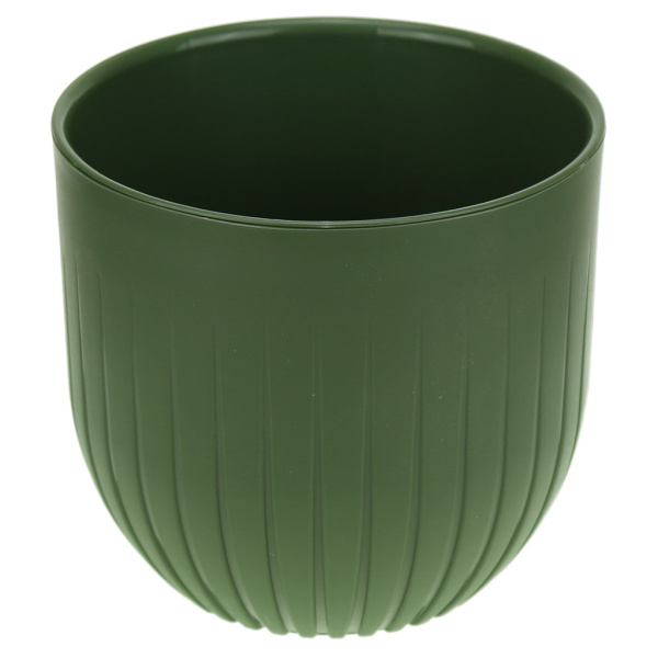 Горшок пластиковый с вкладкой, Альфа Нефритовый d. 13 h.12,5 1,4 л. А13-32