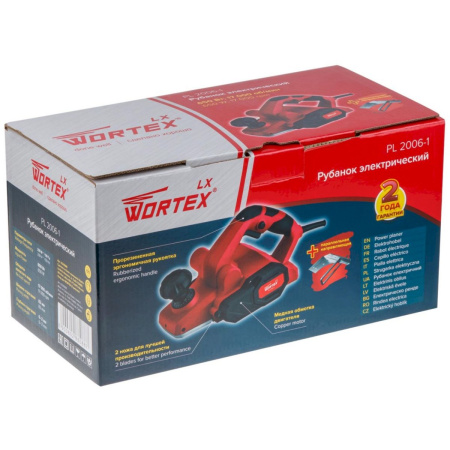 Рубанок электрический WORTEX LX PL 2006-1 в кор. 650 Вт, шир. до 82 мм, глуб. до 2.0 мм, арт.0329088
