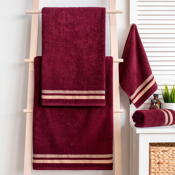 Полотенце Самойловский Текстиль Исландия 33х70 см темно-бордовый бордюр