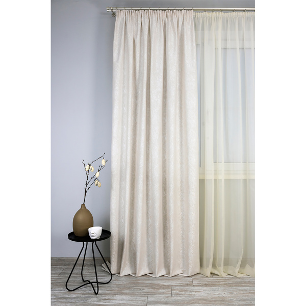 Штора портьерная "Sabina" 160х270см с подхватом кремовый 111026620