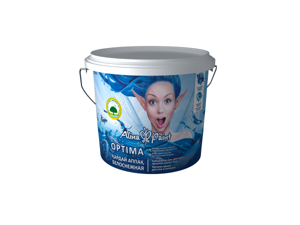 Краска водоэмульсионная, Alina Paint OPTIMA, 3 кг (интерьерная, супербелая, всесезонная)