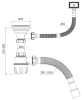 Сифон бутылочный, 3.1/2x40мм, с выпуском, гофротрубой и переливом, IDDIS, 900CVG0P10VD