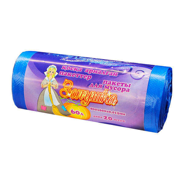 Пакет для мусора "Золушка" 60л, 20 шт
