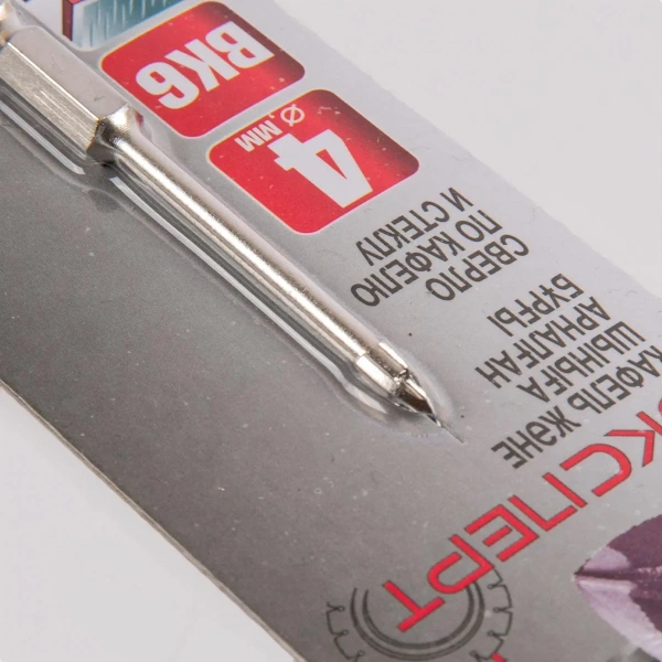 Сверло по кафелю и стеклу "ЭКСПЕРТ" 1424-060-04 четыре реж.эл., длина 60 мм,диаметр 4мм (1шт/уп)