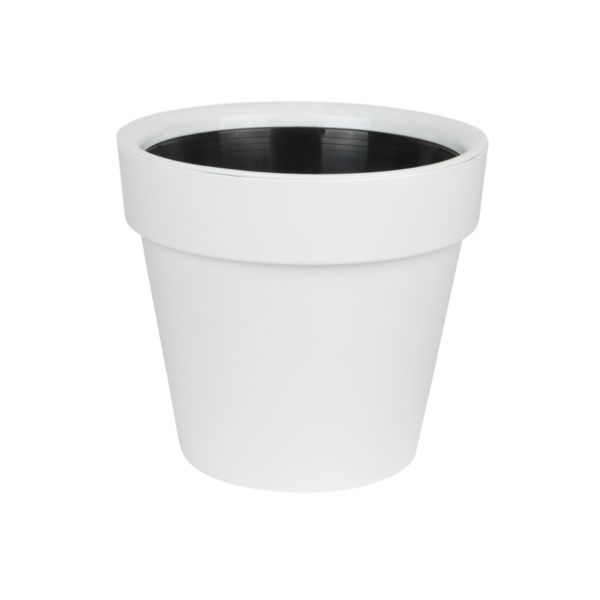 Горшок пластиковый с вкладкой Протея Белый d.27 h.24