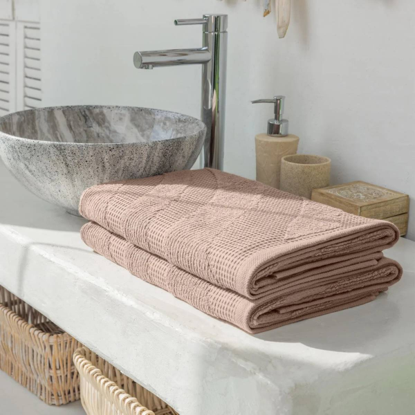 Полотенце Verossa Wave Texture 70х140 см 480г/м2 молочный шоколад 797265