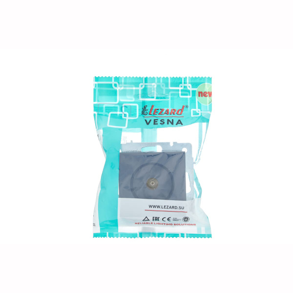 Розетка VESNA 742 3488 129 ТВ проходной графит (механизм)